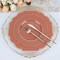 10 TERRACOTTA 12" Baroque PLASTIC DINNER PLATES with Gold Rim